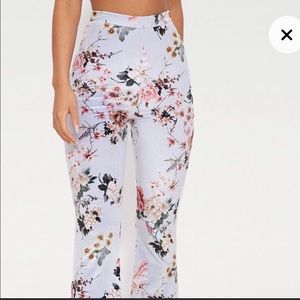 PrettyLittleThing Velvet Floral trousers